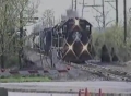 Caught on tape: Train smashes semi-truck